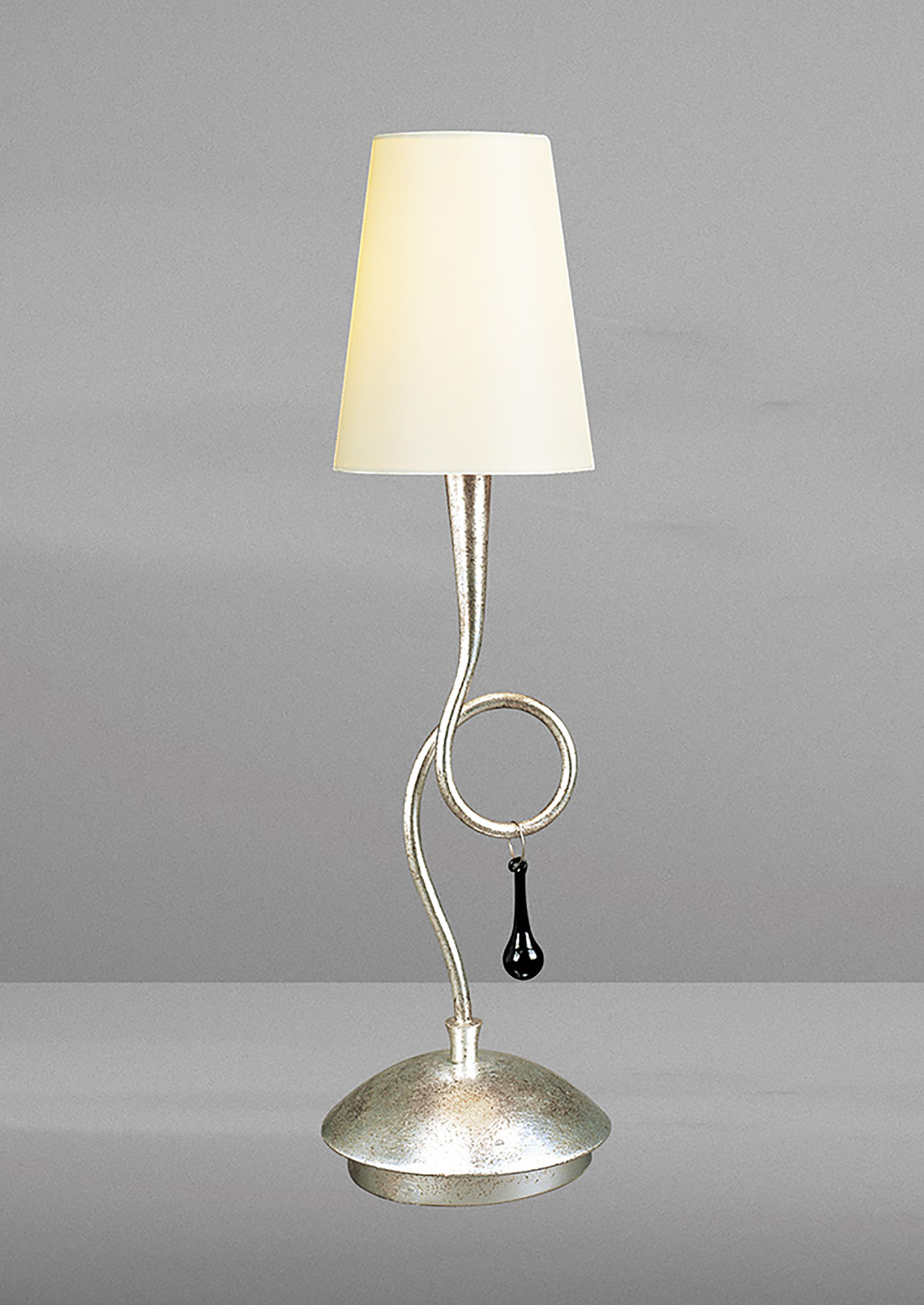 Paola Silver-Cream Table Lamps Mantra Shaded Table Lamps
